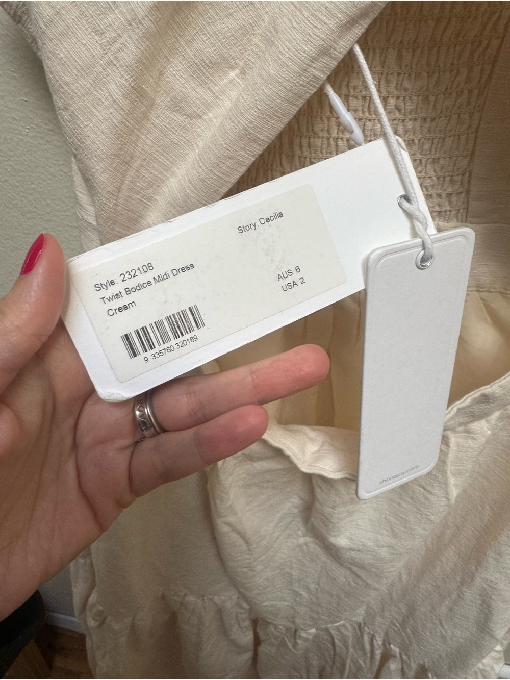 Shona Joy *NEW* Cecilia Twist Bodice Midi Dress in Linen - Picture 16 of 17